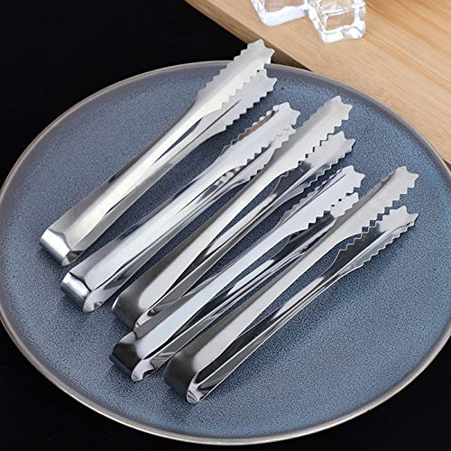 FLZONE Set di 10 pinze per Zucchero in Acciaio Inox, Mini pinze per Ghiaccio,pinze per Dolci, Insalata,pinze da Portata, per Matrimoni, Feste, Bar,Grill, caffè,Cucina, Buffet