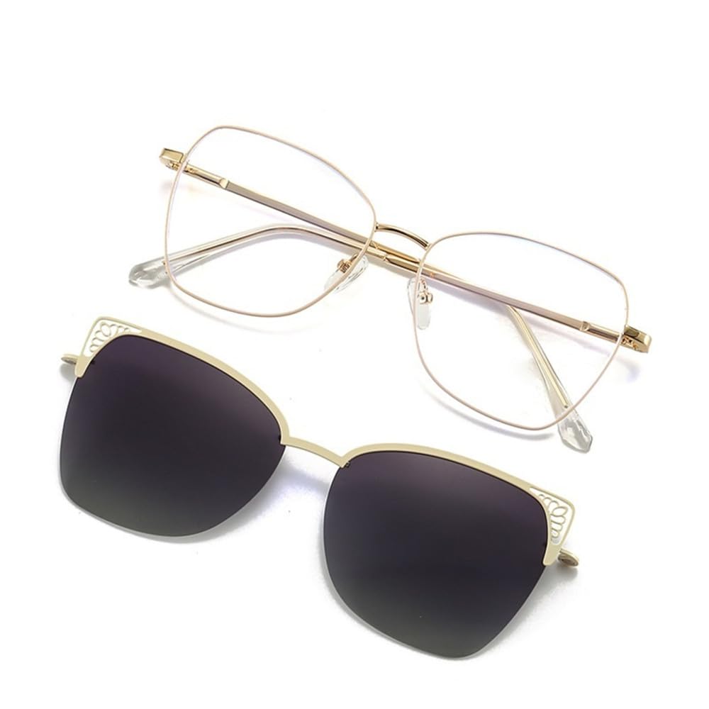 Kobiety spolaryzowane optyczne magnetyczne okulary przeciwsłoneczne Clip Magnet Clip On okulary przeciwsłoneczne UV400 Square Eyewear Frame