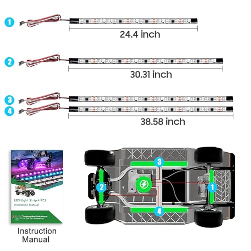 10L0L 4PCS Golf Cart RGB LED Kit