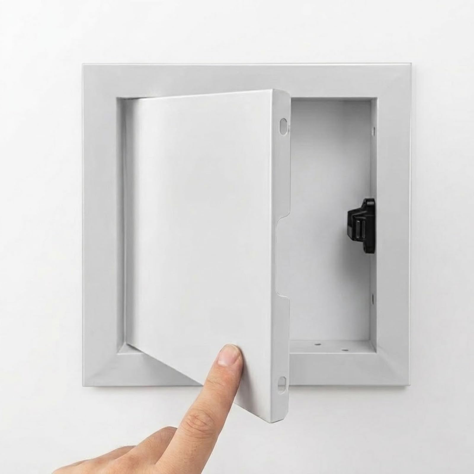Yqyhnb White Square Aluminium Access Panel, Flush Fit Inspection Hatch For Wall & Ceiling, Plasterboard Access Panel For Plumbing, Cables & Fuse Box Cover(,350X350mm)
