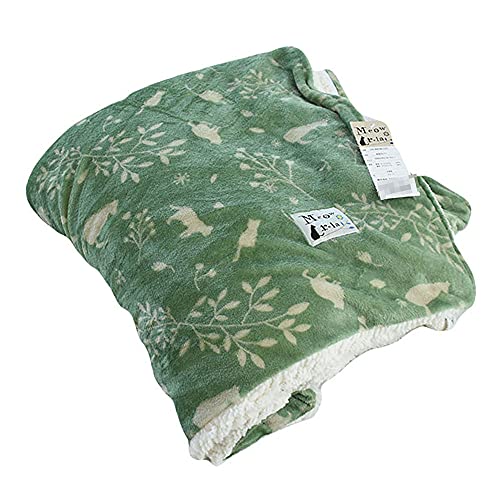 【かわいいネコ柄、とろけるタッチ!】あったか 掛け布団カバー シングルロング 150×210cm 「ミャオリラ meowrelax」 グリーン 冬用 表フランネル 裏シープ調 ネコ柄 かわいい なめらか ふわふわ 洗える シングル 布団カバー カバー