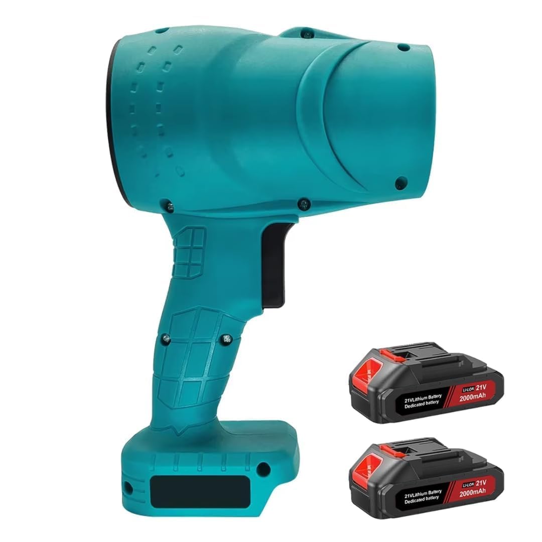 Jet Air Blower Lightweight Portable TurboDry Cordless Car Dryer, Hair Dryer with Adjustable Speeds, Rechargeable Battery, Safety Switch for Fast Drying & Styling(Double Battery)[Blue]-image-49