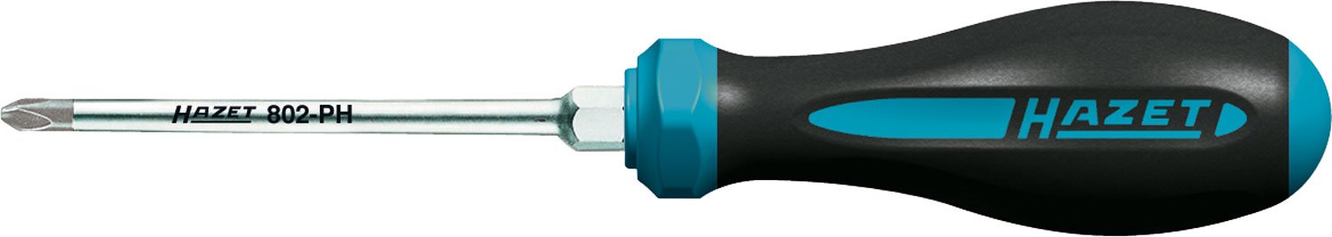 Hazet Multi-Colour Cacciavite Hexanamic 802-Ph3,Con Impugnatura Antiscivolo A 3 Componenti Per Un'elevata Trasmissione Della Forza,Profilo Anatomico Con Incavo A Croce Larghezza Trasversale Ph3,Lunghezza: 279 Mm