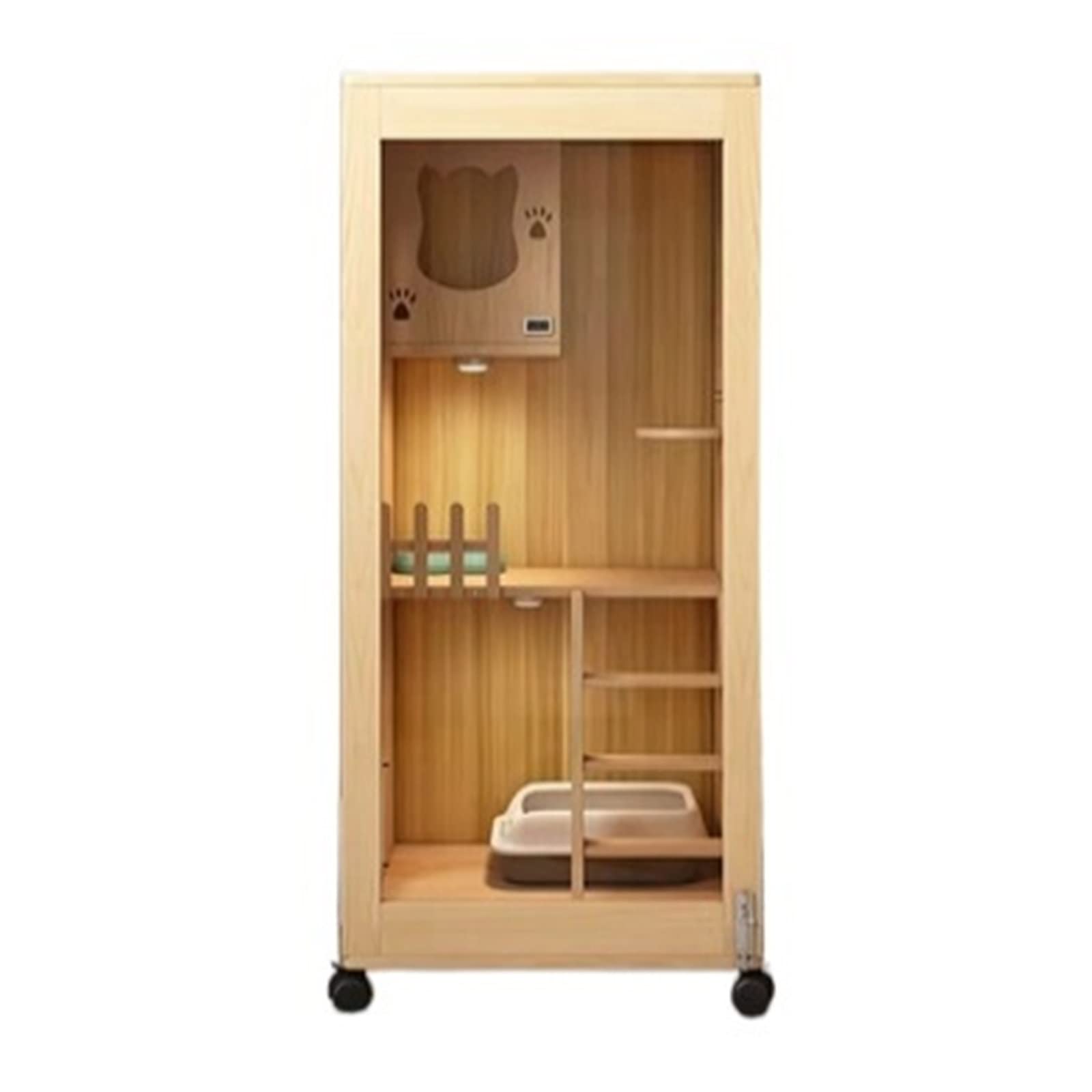 villa per gatti Cuccia for gatti da interni Gabinetto for chiuso for in legno Per interni