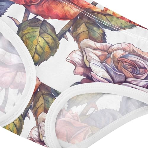 Cotton Girls Underwear Toddlers Roses Crayons Floral Cute Panties Girl Aesthetic Undies Kids Briefs 2t4