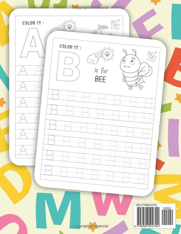 Vista 2 de ABC Tracing WorkBook Ages 4-6 Alphabet Handwriting Practice Workbook For Kids Preschool Writing Workbook, Kindergarten Writing Paper With Lines For