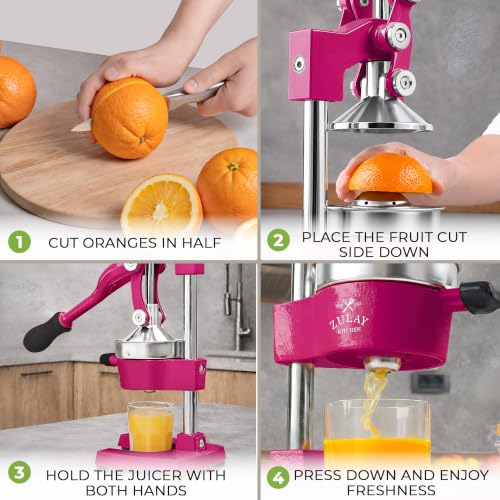 Image of Zulay Kitchen Cast Iron Juicer - Heavy Duty Manual Juicer with Detachable Strainers for Easy Cleaning, Orange Juice Press for Citrus Fruits, Perfect for Bartenders, Juice Lovers & Health Enthusiasts