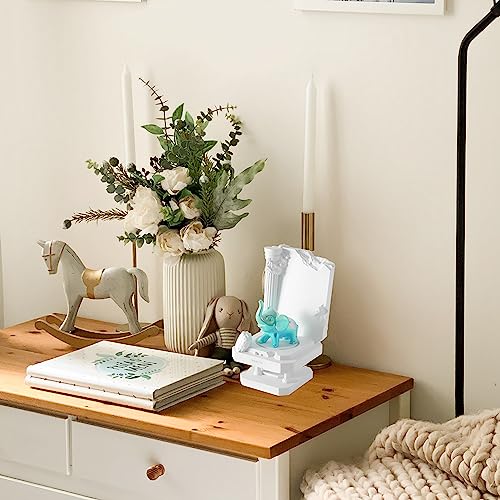 Vintage White Display Stand Pedestal - Parthenon Platform, Riser Tabletop,Art Statue Holder,Pedestal Plinth Centerpiece With Chiseled Edge Resin Stone Home Decor,Desk Decor,Table Decor #TOP6