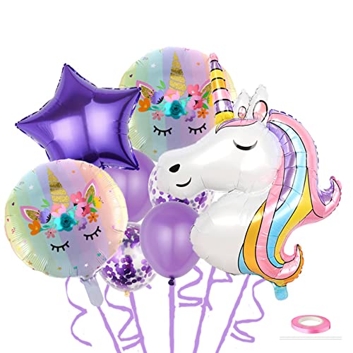 Einhorn Folienballon Airwalker - Ca. 65 Cm, Mit Füßen Als Gewicht, Für Heliumfüllung