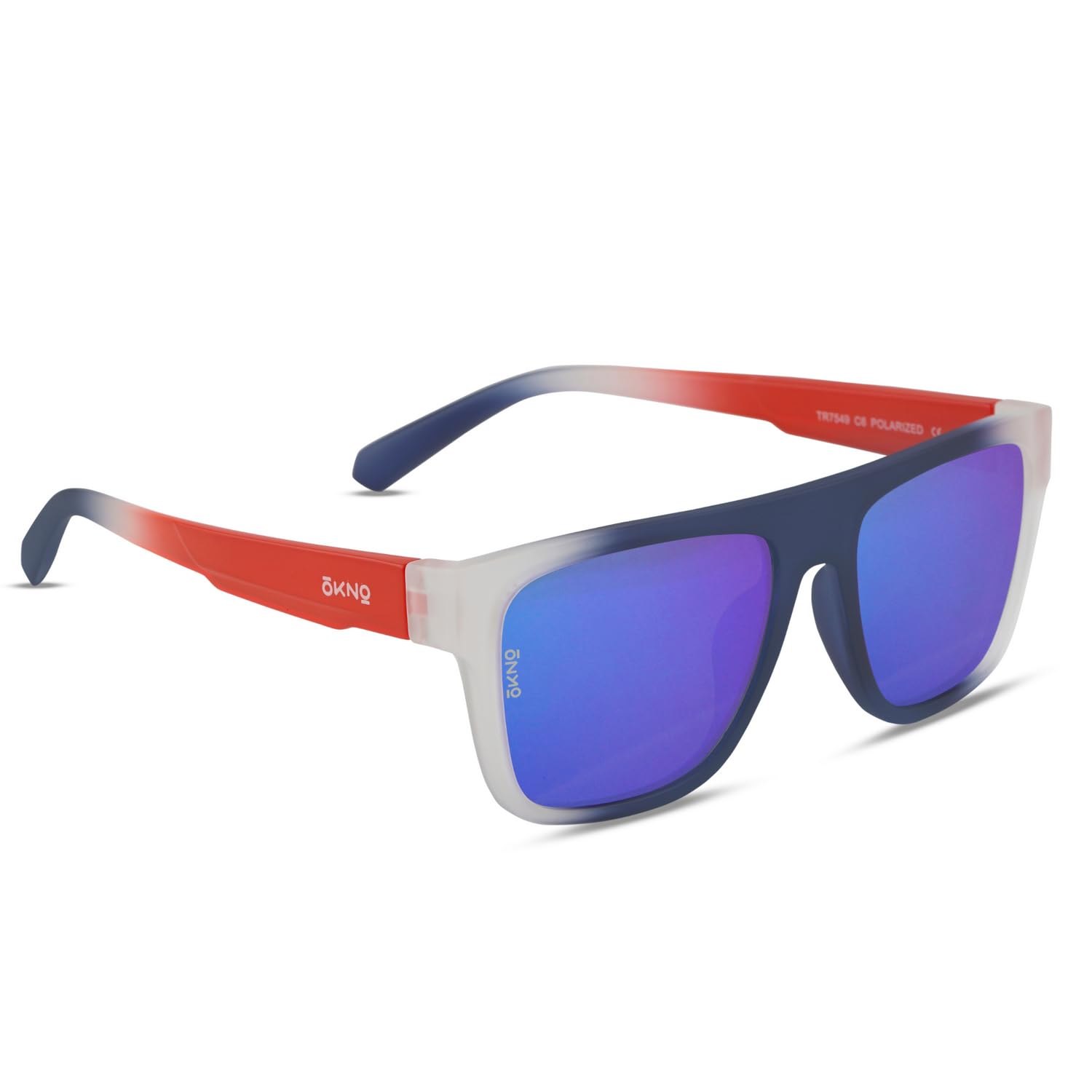 EyewearlabsOKNO | Polarized Full Rim Rectangular Branded Stylish Sunglasses For Men & Women | 100% UV Protection Shades | Cricket Sports Cycling Driving | Medium | Helios