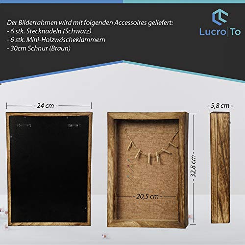 LucroTo Cornice portafoto in legno 3D da riempire