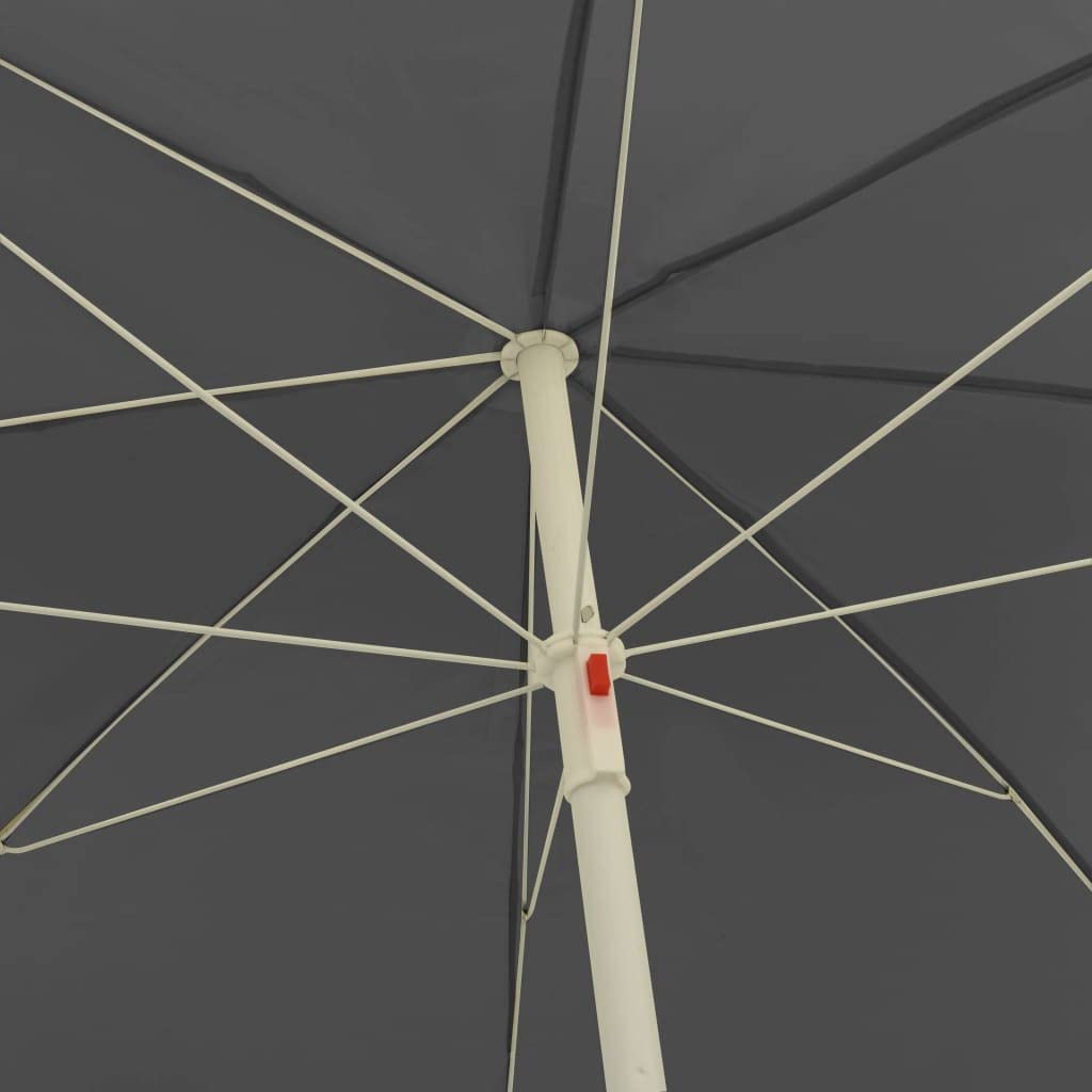 Parasol plażowy antracyt 300 cm z ochroną UV i funkcją przechylania, parasol ogrodowy i tarasowy, średnica 265 cm, poliester odporny na blaknięcie