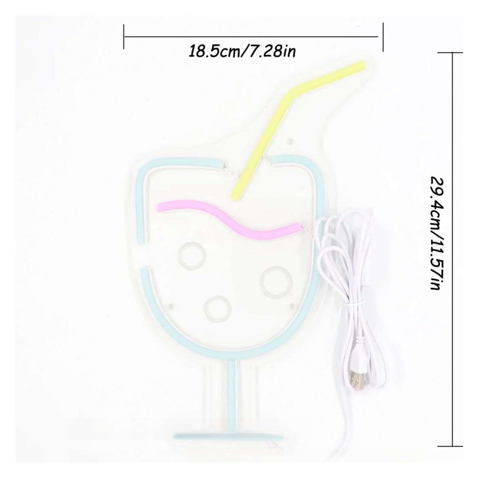 Insegna luminosa al neon Cocktails Juice Goblet per insegna al per neon per alimentazione per USB dimmerabile per luce per