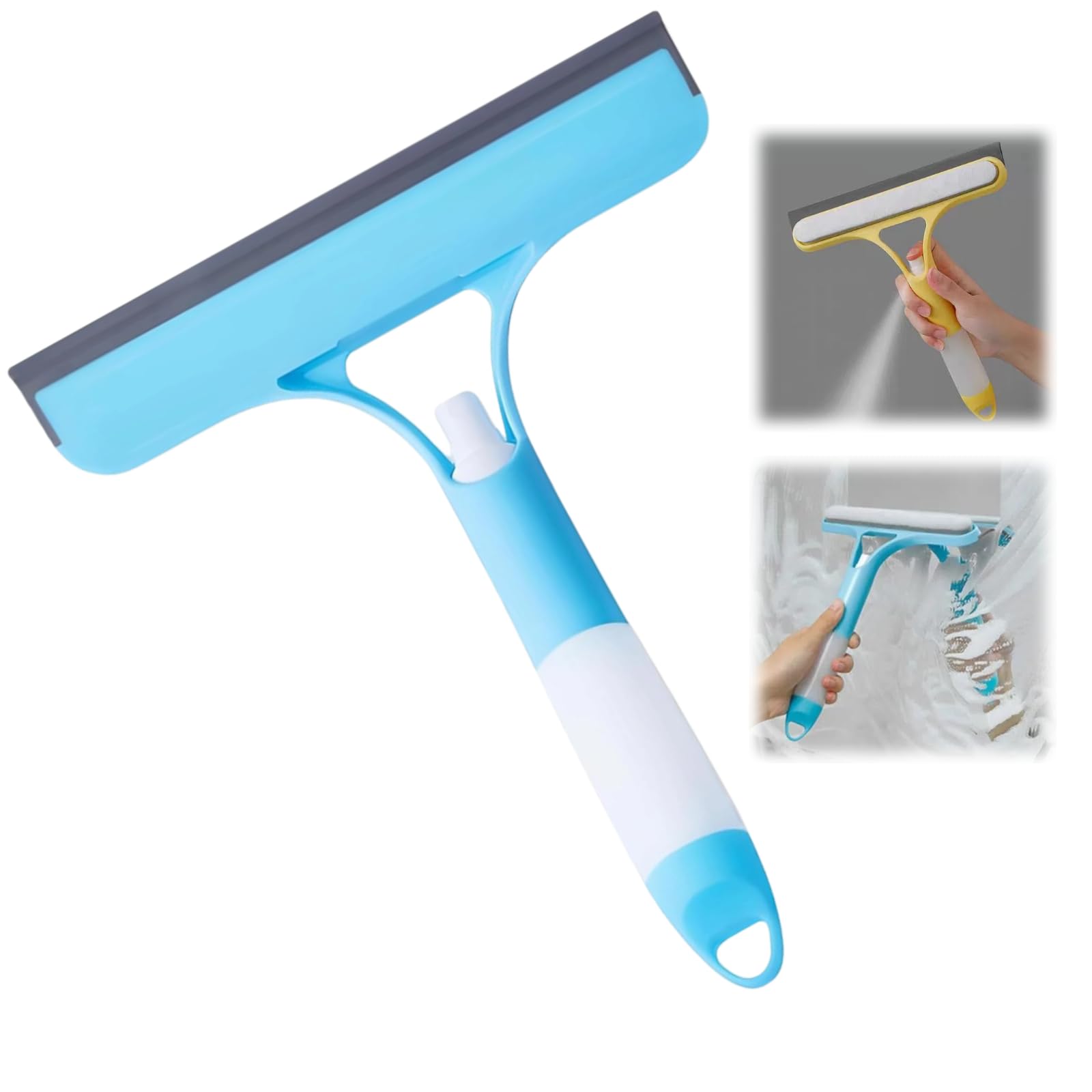 3-in-1 Window Squeegee and Shower Squeegee with Spray Bottle & Sponge, Ergonomic Glass Cleaner and Scraper for Shower Doors, Car Windows, Mirrors, Streak-Free Cleaning Tool — image 1