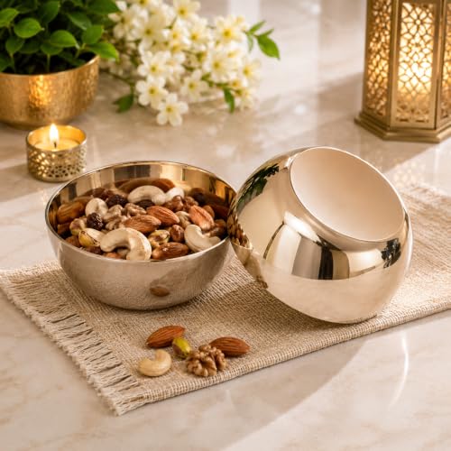 Image of Pure Source India 4 Inch Handcrafted Kansa Bowl | Traditional Bronze Serving & Dining Bowl