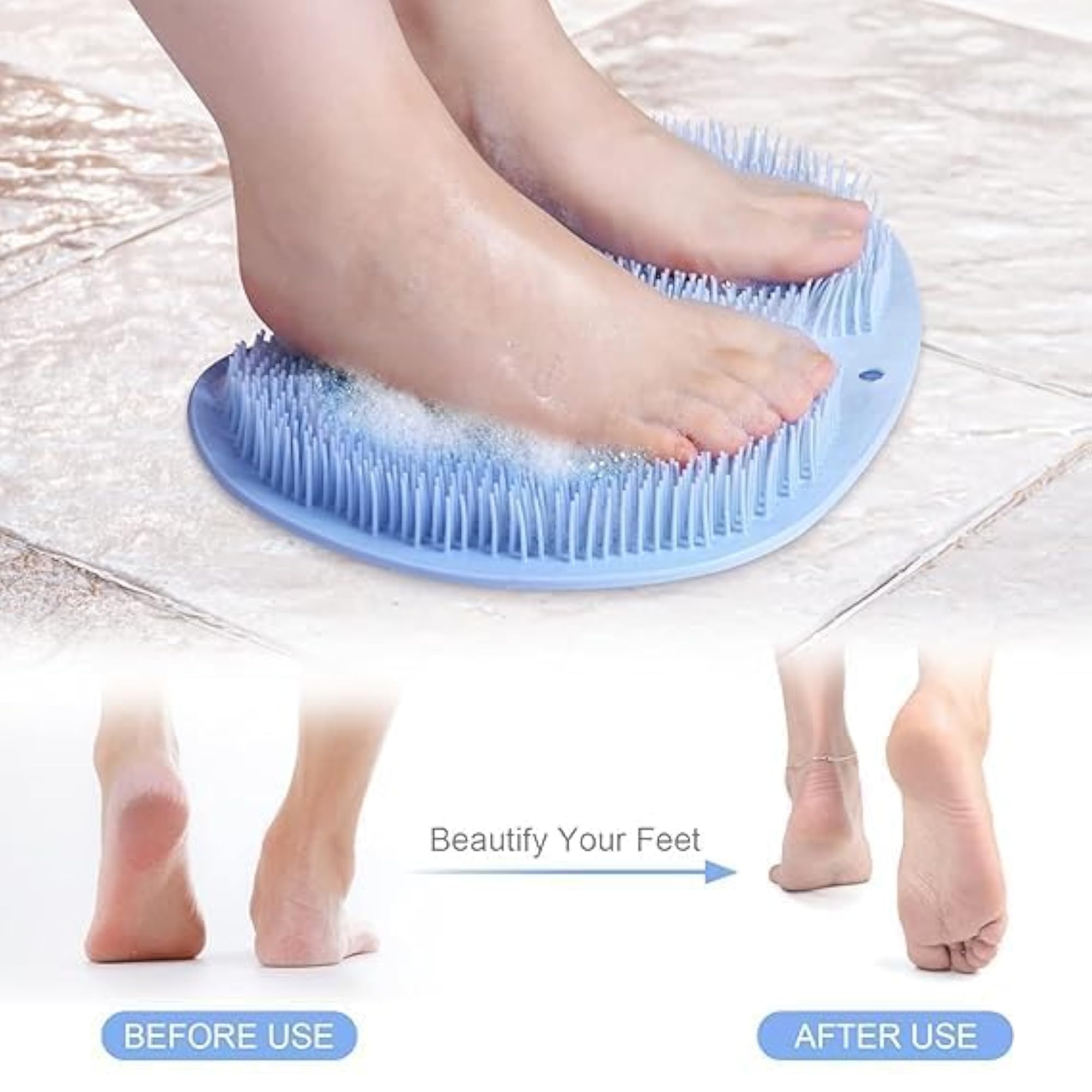 Silicone Foot Scrubber Mat for Shower Foot Cleaner