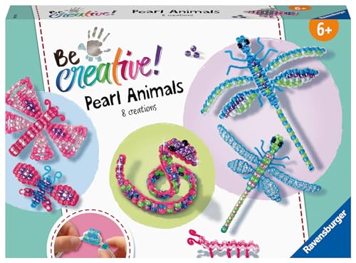 Ravensburger 18247 BeCreative Pearl Animals fädeln, DIY für Kinder ab 6 Jahren