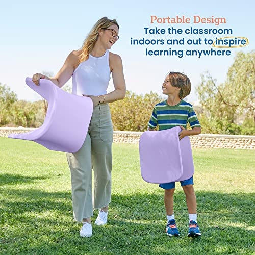 Image of ECR4Kids Wave Seat Perch Stool, 14in - 15.1in Seat Height, Flexible Seating, Light Purple, 2-Pack