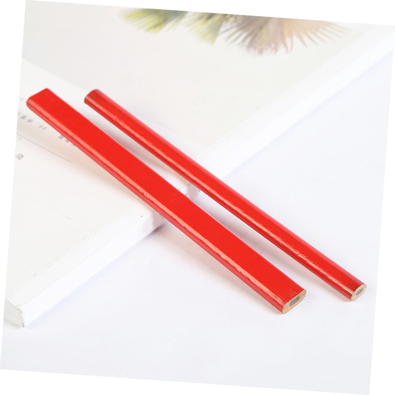 WOONEKY Crayons de Charpentier Octogonaux 72 Pièces Mine Dure Rouge Bois pour Travail du Bois Marquage Chantier Construction