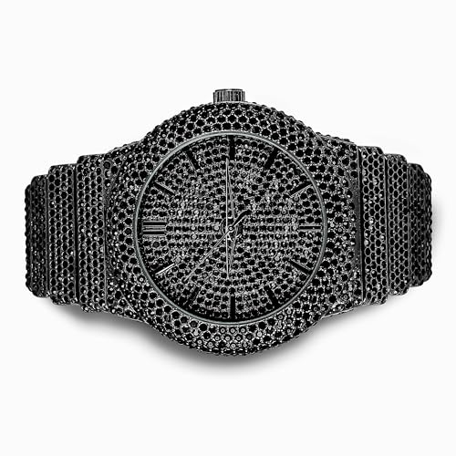 Image of ICE STAR Men's Fully Iced Diamond Watch, 46mm Case