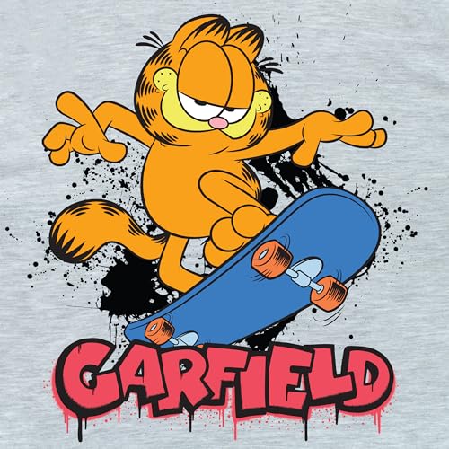 Garfield Shirt | Cat Tshirt | Novelty Boys' T-Shirts | Skateboard Boys Tee | Grey 52
