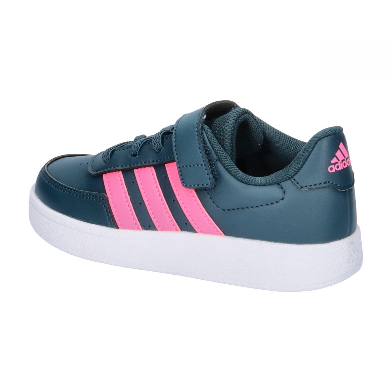 adidas Unisex niños Breaknet Lifestyle Court Elastic Lace and Top Strap Shoes, arctic night/lucid pink/Cloud white, 38 EU