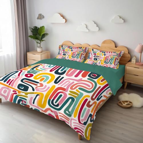 Ensemble de literie 140x200 housse de couette fermeture éclair 3D
