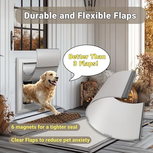 image for CYBERGATE Aluminum Dog Door for Exterior, Cutout Size 14 1/2''W x 25 1