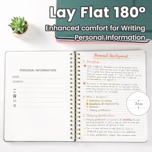 Image of Spiral Notebook - 8.5 x 10.98 Inch Large Hard Cover Notebook with Elastic Band & Pocket, 252 Pages, Lay Flat Wirebound Journal for Work, School, Planning & Note Taking Black
