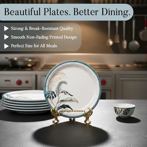 Image of Golden Fish Melamine 18 Pieces Dinner Set - Durable, Stylish, BPA-Free Tableware, Crockery Set for Dining & Gifting | Plates & Bowls (Rose MARRY-3-FHPB-18)