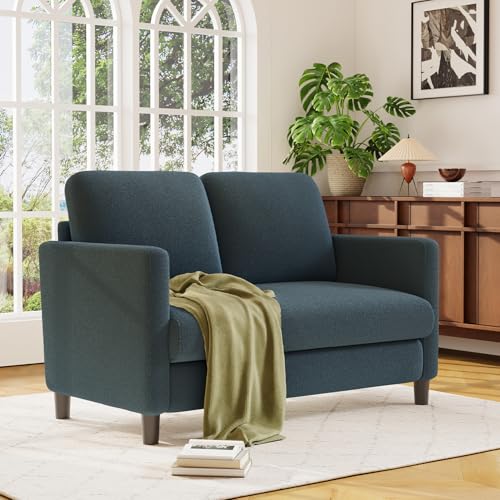 Welzona Loveseat, 51" Small Couch, Teddy Love Seat, Small Loveseat Sofa | Comfy Teddy Fabric, Tool-free Setup, Washable Covers, All-wood Small Sofa Couch for Living Room, Bedroom, Blue Grey - image 7