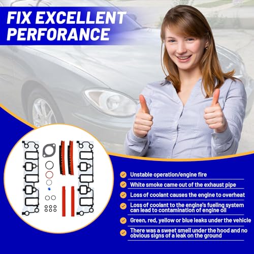 Image of MS 98014 T Engine Intake Manifold Gasket Set Compatible with Buick Pontiac Oldsmobile Chevrolet 3.8L V6 Engines, Intake Manifold Gasket Kit Replace MS98014T MS20204 RB31240002 11-10563-01