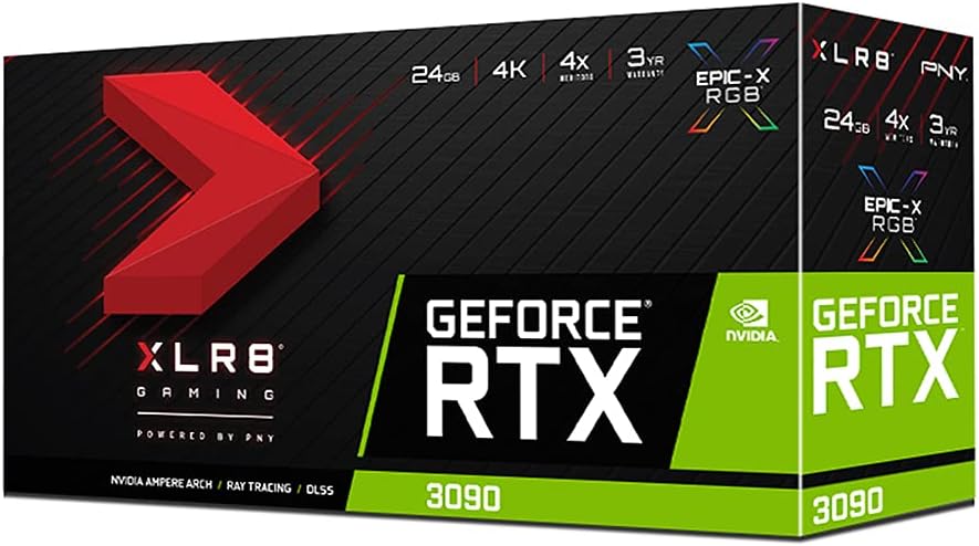 PNY Scheda Grafica GeForce RTX™ 3090 24GB XLR8 Gaming UPRISING EPIC-X RGB™ Triple Fan PNY Scheda Grafica GeForce RTX™ 3090 24GB XLR8 Gaming UPRISING EPIC-X RGB™ Triple Fan