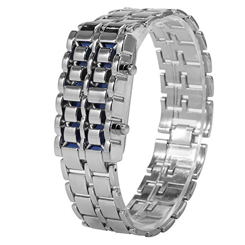 Preisvergleich Produktbild yuyte Elektronische Armbanduhr, modische Stahlband LED-Beleuchtung Paar Armbanduhr(03)