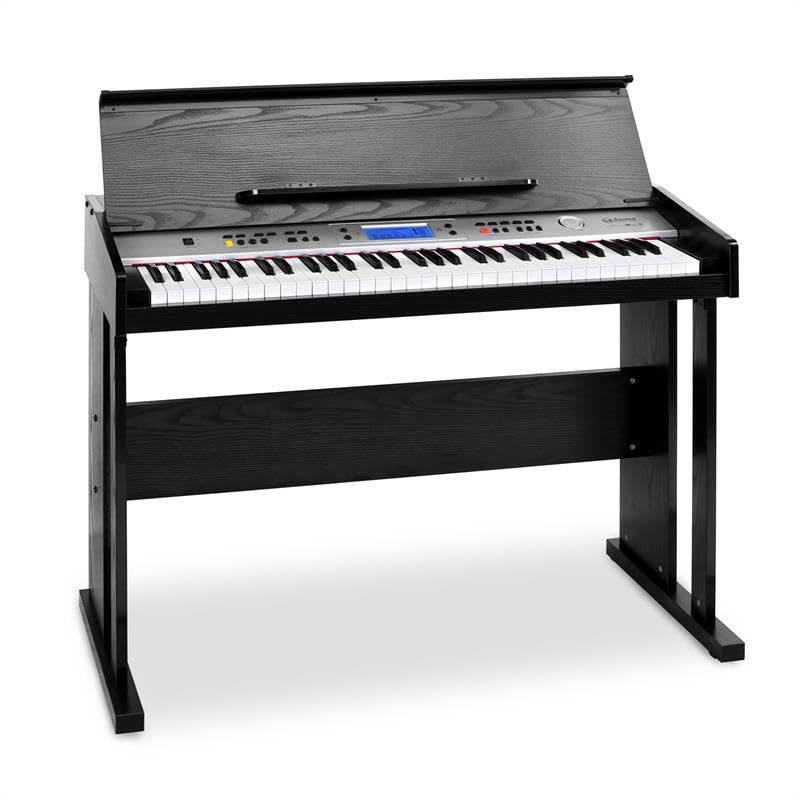 Schubert Carnegy-61 - Keyboard, E-Piano, 61 Tasten, 100 Rhythmen, 136 Instrumente, 8 Demosongs, Aufnahme-Funktion, Lernfunktion, Stereo-Lautsprecher, Kopfhörer-Ausgang, Doppelfunktion, schwarz