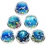 6Pcs Ocean World Wall Stickers, 12” Removable Art Decals for Kids, 3D Wall Decals Peel and Stick Vinyl Stickers for Bathroom and Bedroom, Furniture, Home Decor
