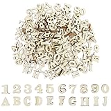204 lettere e numeri in legno (A-Z), numeri in legno (0-9), adatti per decorazioni, apprendimento precoce, progetti fai da te