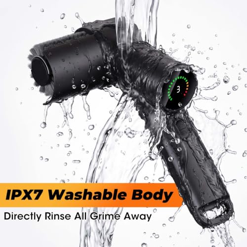 Image of Electric Grill Brush, Cordless BBQ Grill Cleaner with LED Light & Scraper | 3-Speed Adjustable, Quiet 55-75dB, Waterproof with Digital Display for Outdoor Grilling & Courtyard