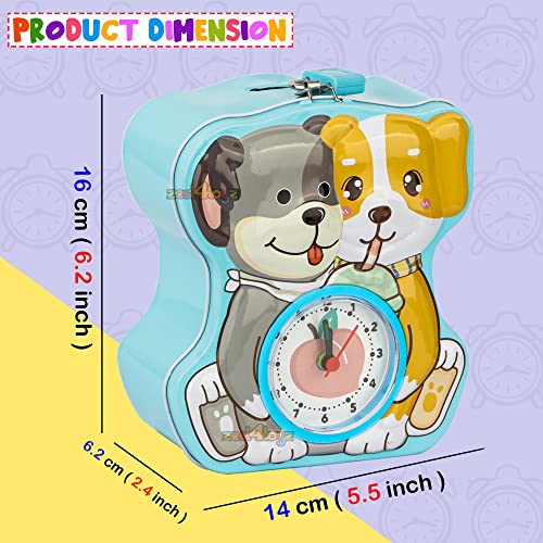 Image of Zest 4 Toyz Money Bank for Kids 2 in 1 Metal Piggy Bank with Lock N Key Table Alarm Clock for Kids Money Saving Box Gullak Money Box Coin Bank Cash Box Birthday Gift Toy Age 3+