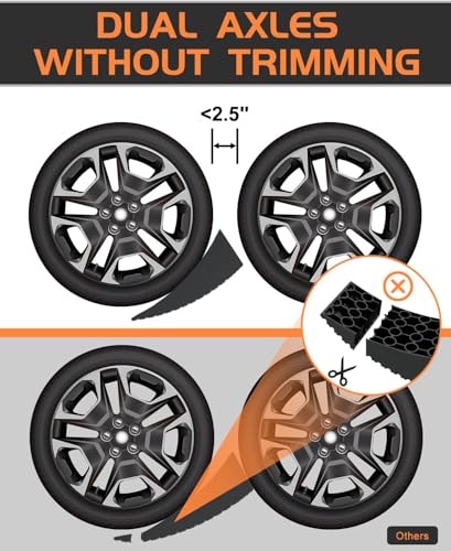 Image of RV Leveling Blocks Ramp Kit, 2 Packs Camper Leveler System for Travel with Two Chocks, 2 Anti-Slip Mats, 1T Bubble Level and Carry Bag, Up to 35000 LBS, Easier & Faster to Level Camper-Orange