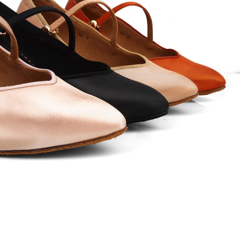 AOQUNFS Women Ballroom Dance Shoes Closed Toe Walts Salsa Latin Dancing Shoes,1383