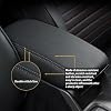 Funda para apoyabrazos de Kia Soul 2014-2019, negra con costuras negras 8