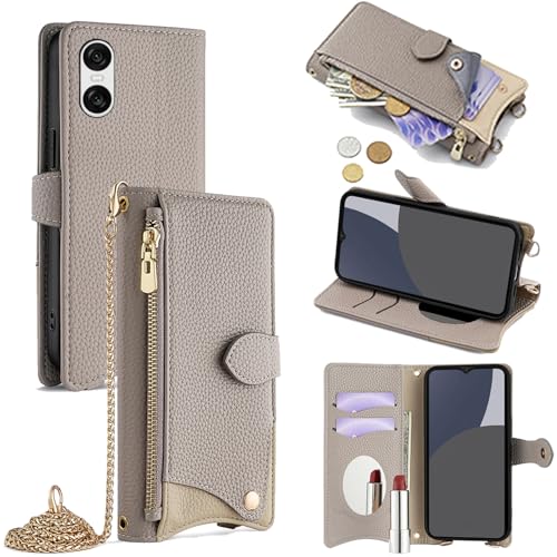 For Xperia 10 VI �P�[�X �蒠�^ �V�����_�[ For �G�N�X�y���A10 vi �}�[�N6 SO-52E/SOG14 �J�o�[ ���z�^ ���|�� ��+�c 2�|���� �΂߂��� ���ϋ��t�� ������� �W�b�p�[���K���� �J�[�h���[ ���u�� �����O�X�g���b