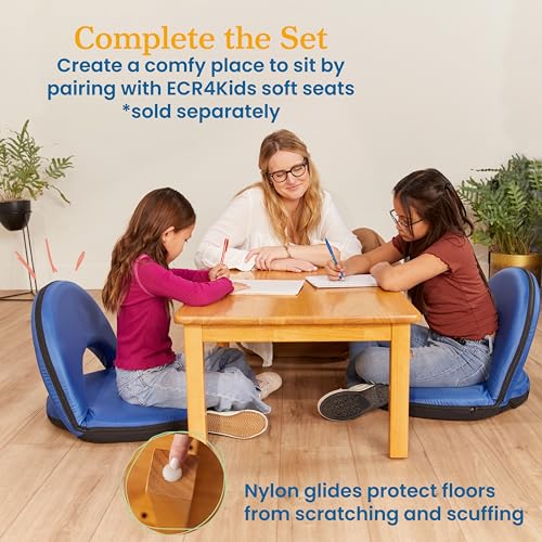 Image of ECR4Kids 36in x 24in Rectangular Hardwood Table with 14in Legs, Kids Furniture, Honey