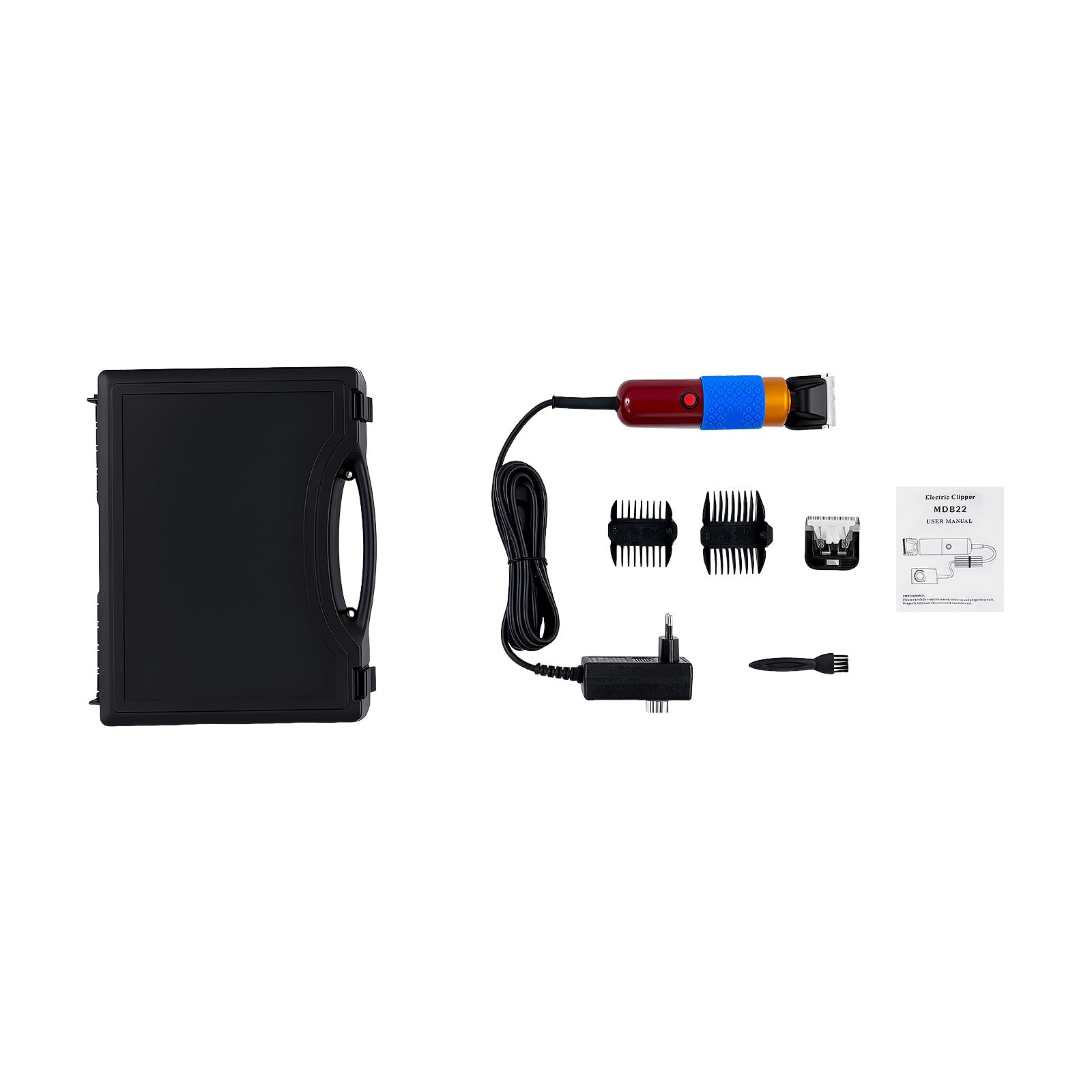 Afeitadora Profesional para Mascotas 200W para Perros Gatos Mascotas a Batería 1000-6600RPM Cable de Alimentación de 3M para Mascotas de Todo Tipo de Pelaje con 4 Peines