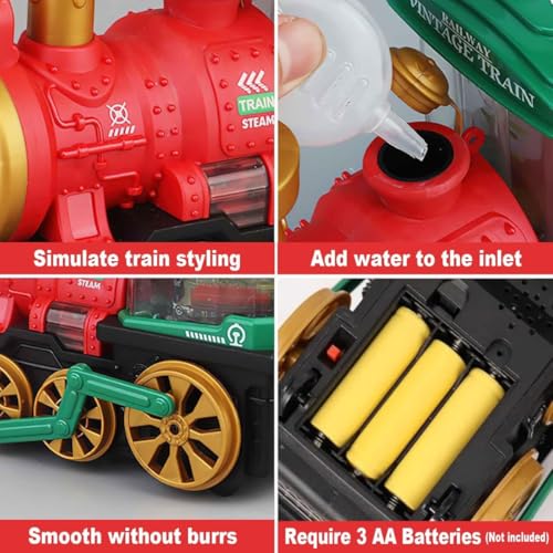 Image of Mashes Bump and Go Action Mist Spraying Electric Steam Engine - The Locomotive Train Toy for Kids with LED Lights, Realistic Engine Sound and Running Train (Smoke Boogy)