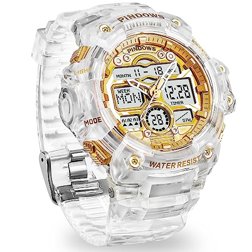 Herren Uhren Digitale Analoge Sportuhr f&uuml;r Herren,7 Farbige LED Licht,Elektronische Taktische Armee Uhr,Wasserdichte Milit&auml;r-Armbanduhren mit Stoppuhr,3 Alarm,Countdown und Dualzeita Nzeige uhren