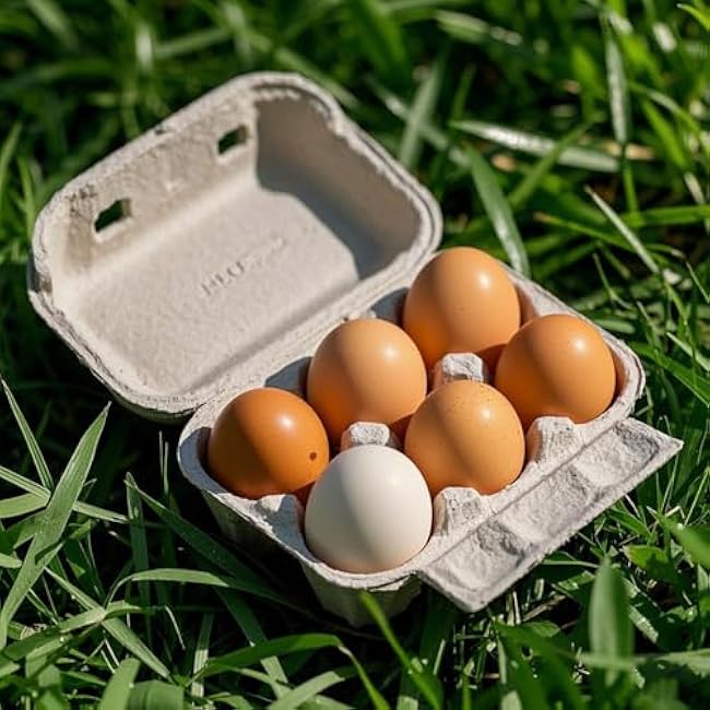 SOUJAP 50 Pack 6 Count Paper Pulp Egg Cartons, Half Dozen Egg Holder Cardboard Egg Cartons Storage Containers, 6 Egg Cartons Cheap Bulk for Storing up to 6 Small to Medium Chicken Eggs