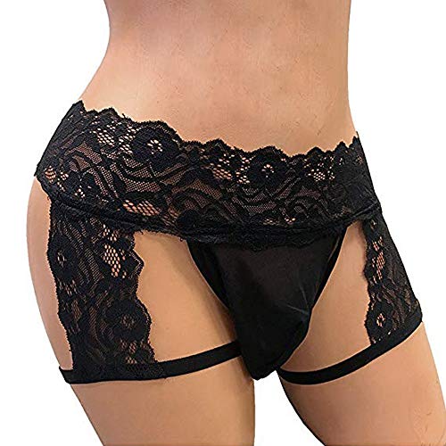 Mens Lace Panties Sexy Underwear Boxer Briefs Pouch Underwear Lingerie for Men Bikini Briefs Sissy Pouch Crossdress Panties4