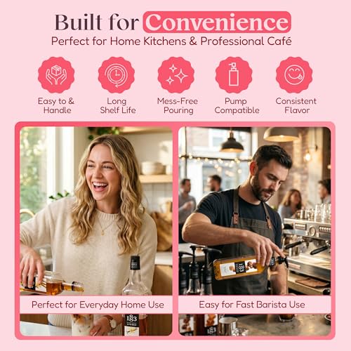 Image of 1883 Vanilla, Caramel, Roasted Hazelnut Syrups with Pumps (Coffeehouse Favorites) for Coffee & Drinks - 1 Liter Plastic Bottles (Pack of 3)